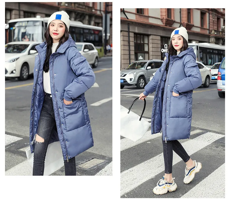 Long Parkas Female Women Winter Coat Thick Warm Cotton Hooded Basic Jacket Womens Winter Outerwear chaqueta mujer