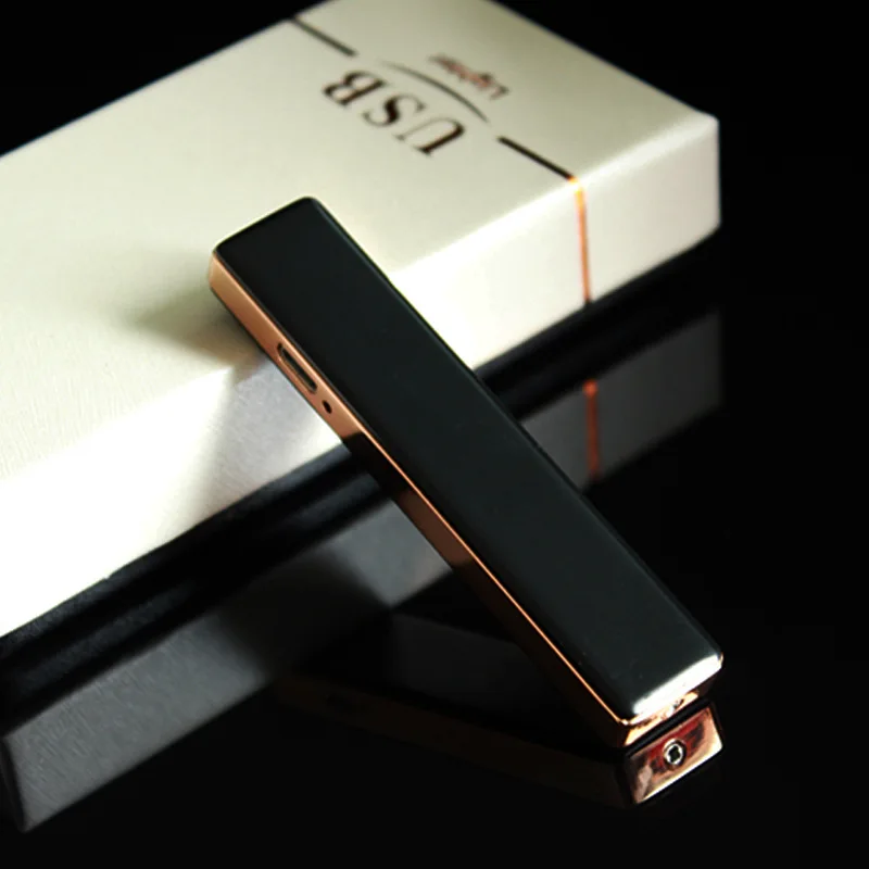 

Creative Small USB Charging Slider Long Double Sided Uss Electronic Lighter Plasma Lighter Windproof Flameless Lighter
