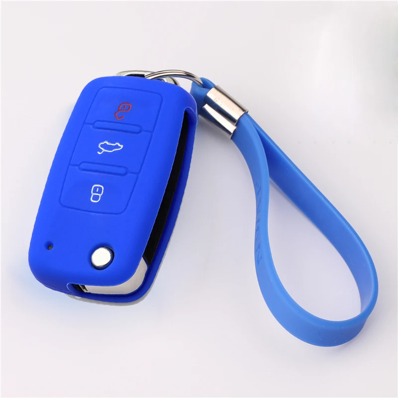 Чехол для автомобильного ключа чехол VW Volkswagen Polo Bora Beetle Tiguan Passat Golf Caddy Jetta Skoda Fabia