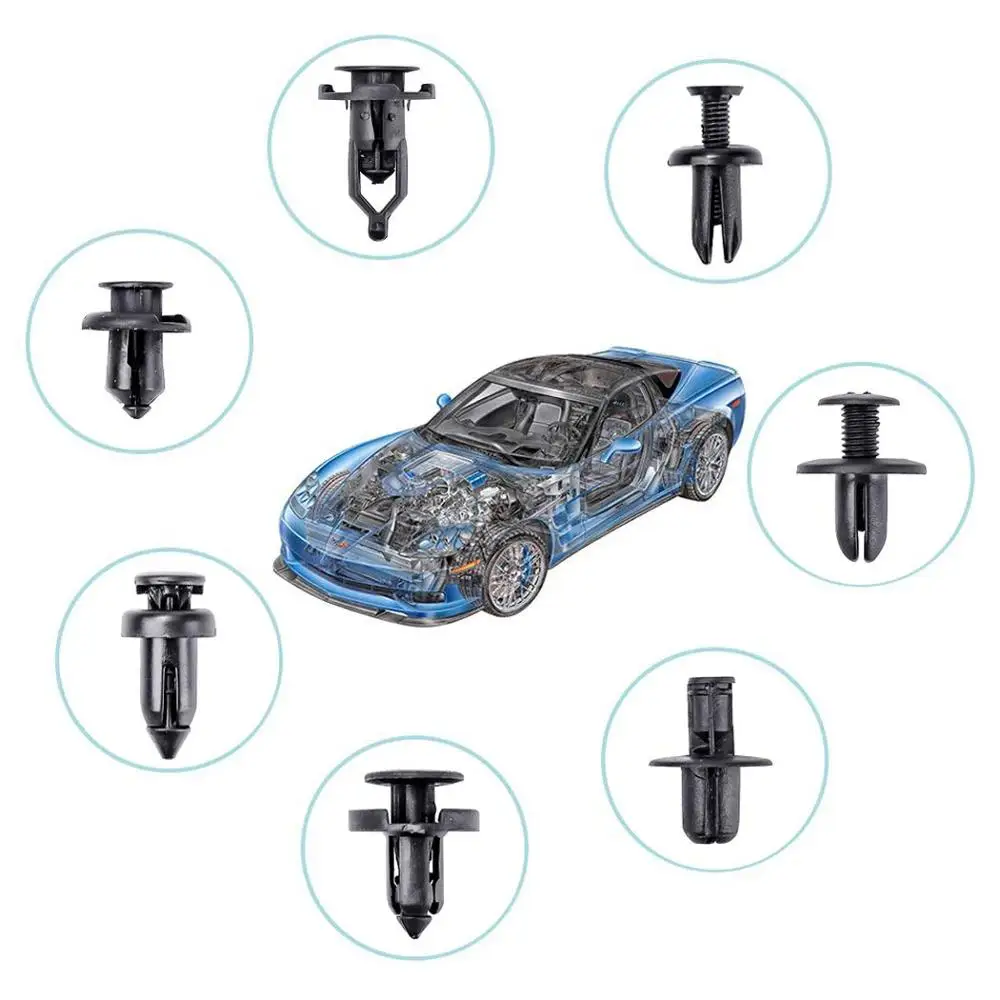 Tanie 620Pcs samochód uchwyt klipy i łączniki z tworzywa sztucznego zestaw Fender nit klipy 16 najbardziej popularne rozmiary Auto pinezka nity zestaw