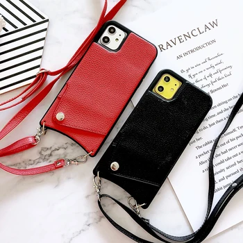 

Crossbody Leather Case For iPhone SE 2020 11 Pro Max X 10 6 6s 7 8 Plus Shoulderbag Wallet Cover For iPhone XS Max XR Phone Case