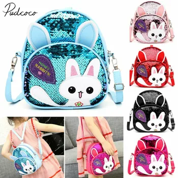 

Baby Accessories Bling Bling Lovely Kids Baby Backpack 3D Cartoon Bag Children Girls Cat Sequins School Bag