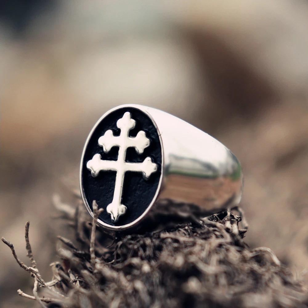 EYHIMD-Classic-Cross-of-Lorraine-Signet-Rings-Mens-Stainless-Steel-Biker-Ring-Biker-Fashion-Jewelry (2)