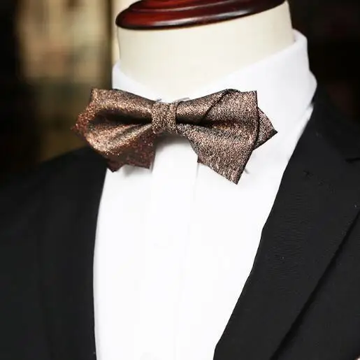 shiny-bowtie-wedding-groom-men-fashion-brown-stage-host-new