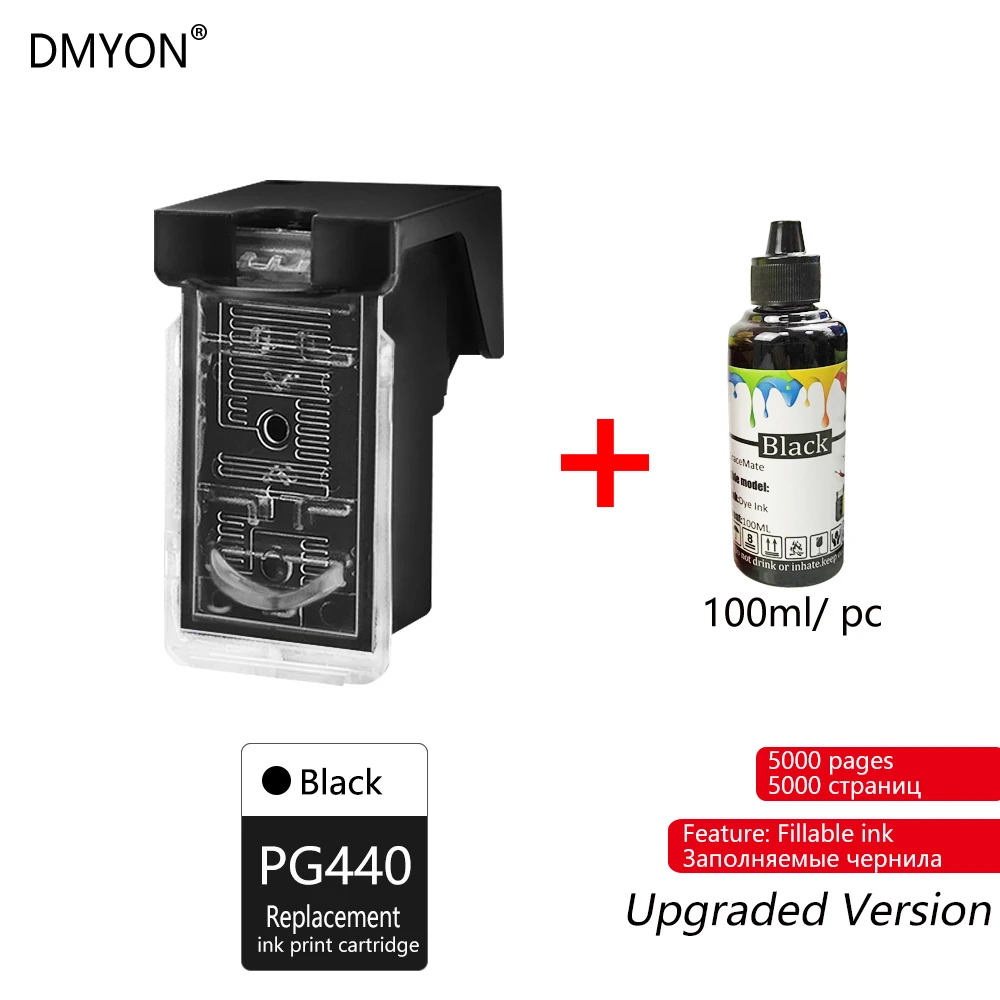 Black DMYON PG440 CL441 сменный картридж для принтера для Canon PG440 CL441 для Canon PIXMA MG3540 MG3140 MG2140 MG4140 MG4240 MG2240 MG3240 - Цвет: Black