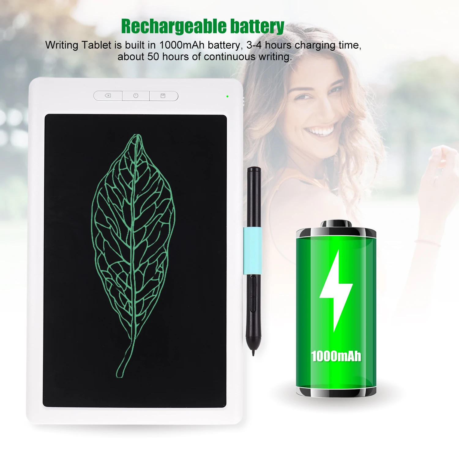 1" умный планшет для письма BT/USB рукописная доска Pad цифровой графический планшет с 8192 уровнем давления ручка для рисования используется с приложением
