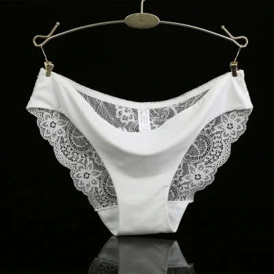S-XXL, женское сексуальное нижнее белье, шорты, женские прозрачные кружевные трусики, бесшовные трусы, трусы - Цвет: Белый