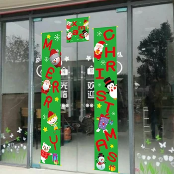 

Merry Christmas Hanging Cloth Couplet Layout Ornaments Festive Atmosphere Decoration Window Layout Door Frame Hanging Flag