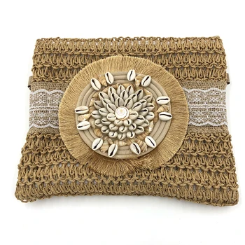 

New handmade bohemian lace flower small phone bag pendents necklace bags for women