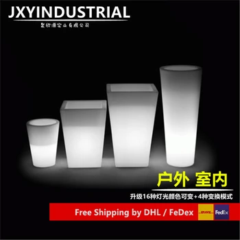 

LED light Flower Pots with PE coated LED Planter With 16 different Color Changing