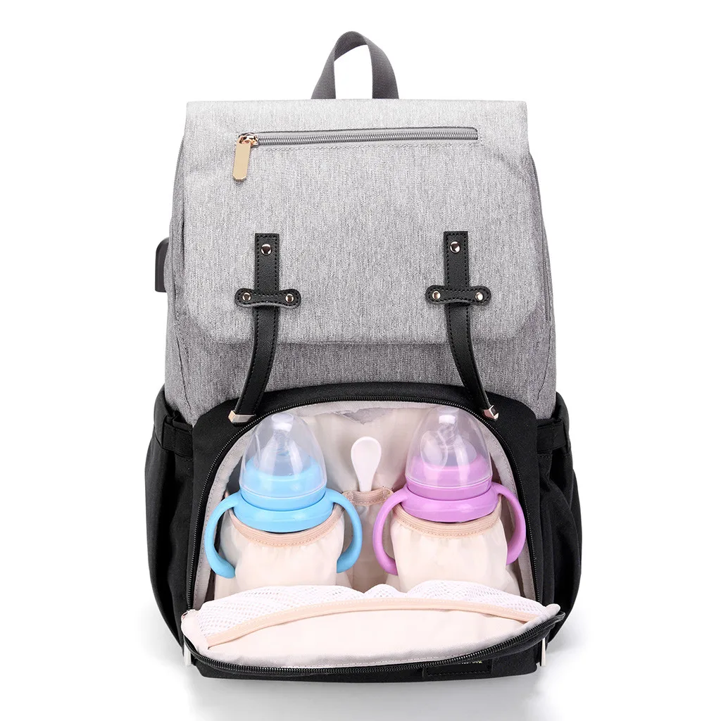 Women Backpack Oxford Cloth Waterproof Large-capacity Mummy Bag With USB Color Matching Womens Backpack Dropshipping
