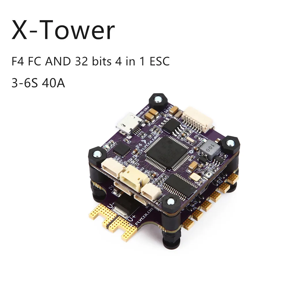 Flycolor X-Tower F4 40A 3-6S Контроллер полета BL_32 ESC для FPV гоночного дрона