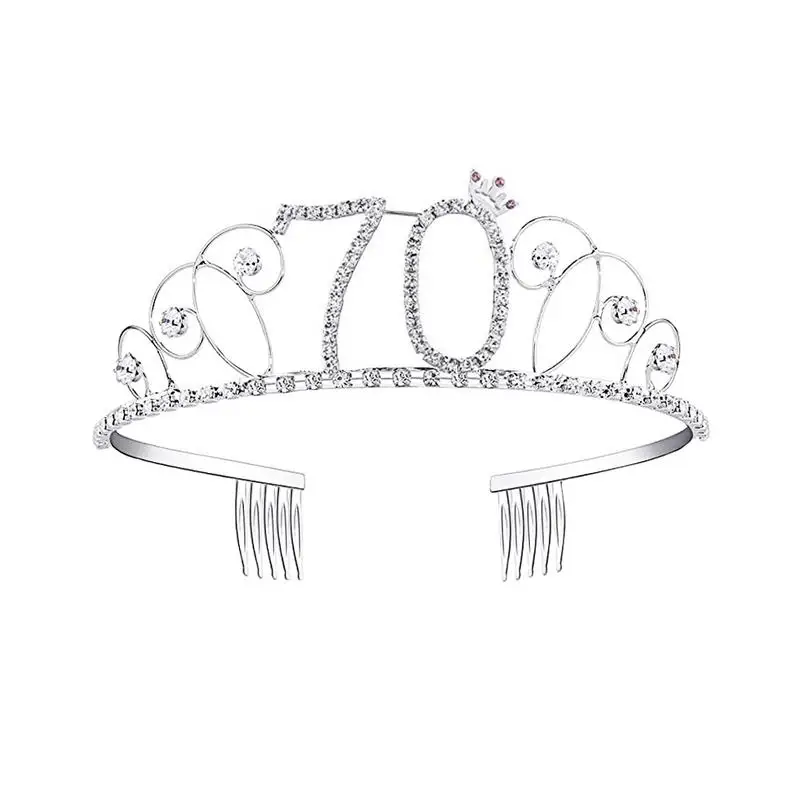 08 Для женщин Birthday Crown 16/18/20 Вт, 30 Вт/40/50/90 лет подарки на день рождения украшения для волос День рождения диадема на выпускной вечер, аксессуары для волос - Цвет: 08