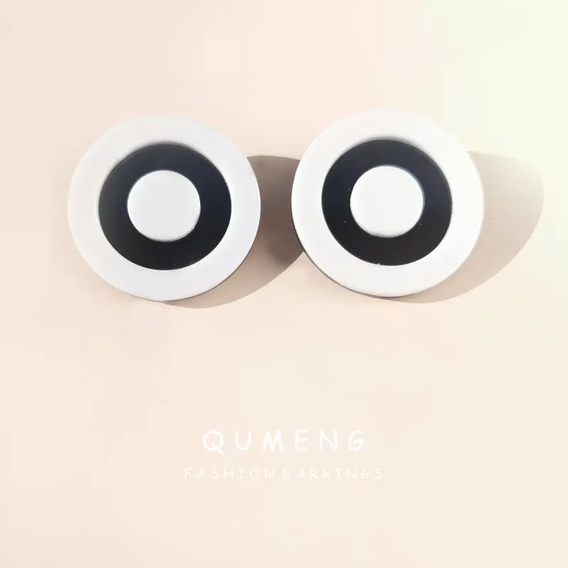 QUMENG 2020 Модные Классические Акриловые женские черные белые круглые большие