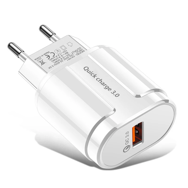 Lovebay быстрое зарядное устройство QC3.0 USB зарядное устройство EU US настенное зарядное устройство для мобильного телефона адаптер для iPhone 11 XS MAX Быстрая зарядка для samsung - Тип штекера: EU Plug White