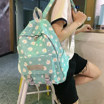 

2020 New Backpack Korean Version of Nylon Waterproof Backpack Small Fresh Junior High School Printed School Bag Sac A Dos