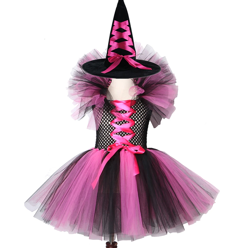 Disfraz de Halloween para niñas, vestido de tutú de tul con sombrero,  conjunto de 2 piezas, traje para niños de 2 a 12 años, ropa de fiesta, Ropa  de baile|Vestidos| - AliExpress