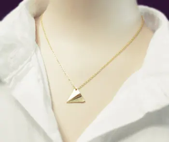 

5 Small Origami Plane pendant chain Necklace Tiny Aircraft Airplane model Flying Paper Plane Necklace Jewelry for women gift