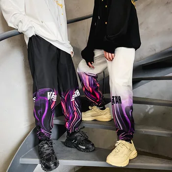 

20SS Original Purple Letter Gradient Men and Woemn Casual Sweat Pants Oversize Loose Casual Streetwear Baggy Track Pants