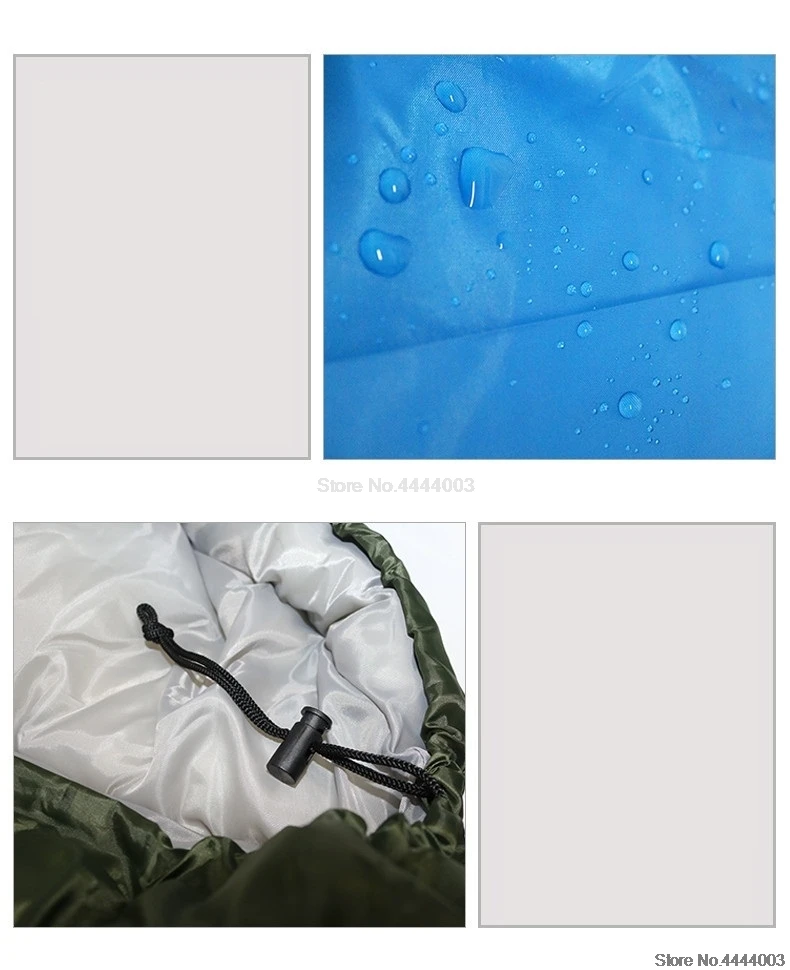 1.8kg Cotton Splicing Single Sleeping Bag Outdoor Waterproof Hiking Climbing Bag Camping Keep Warm Hooded Sleep Bag AA52017