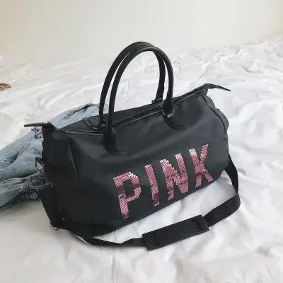 new Sequin travel bag men's and women's fitness bag shoe compartment luggage bags waterproof training yoga Gym bags - Цвет: 21