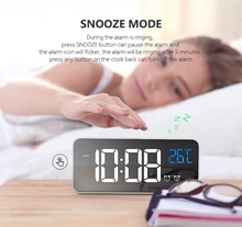 LED Mirror Alarm Digital Clock Multifunction Snooze Display Time Temperature Home Decoration Clock Digital Snooze Table Clocks LED Mirror Alarm Digital Clock Multifunction Snooze Display Time Temperature Home Decoration Clock Digital Snooze Table Clocks