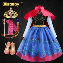 Рождественская фантазия, платье Анны и Эльзы для девочек, костюм принцессы, маскарадный костюм Снежной королевы, карнавальные костюмы, детская праздничная одежда