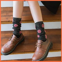 Женские носки, модифицированные носки в горошек из норки, японские носки, цветные носки без пятки для маленькой леди, осенние модные женские носки