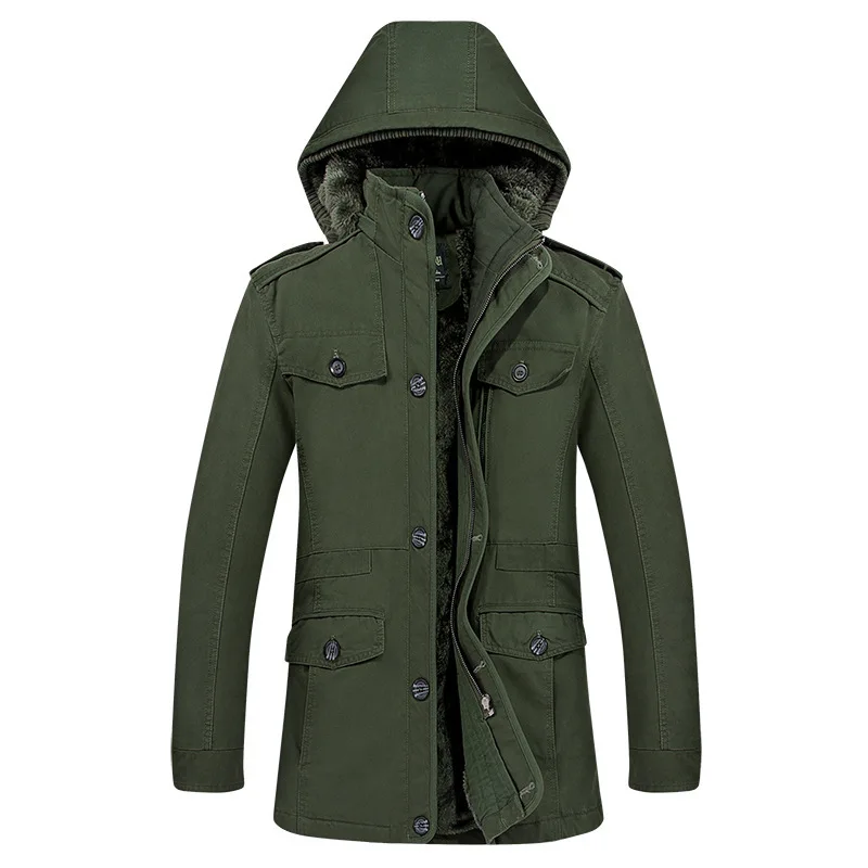 

Winter Men's Windbreaker Jacket Will Code Increase Down Long Fund Windbreaker Pure Cotton Increase Down Man Loose Coat