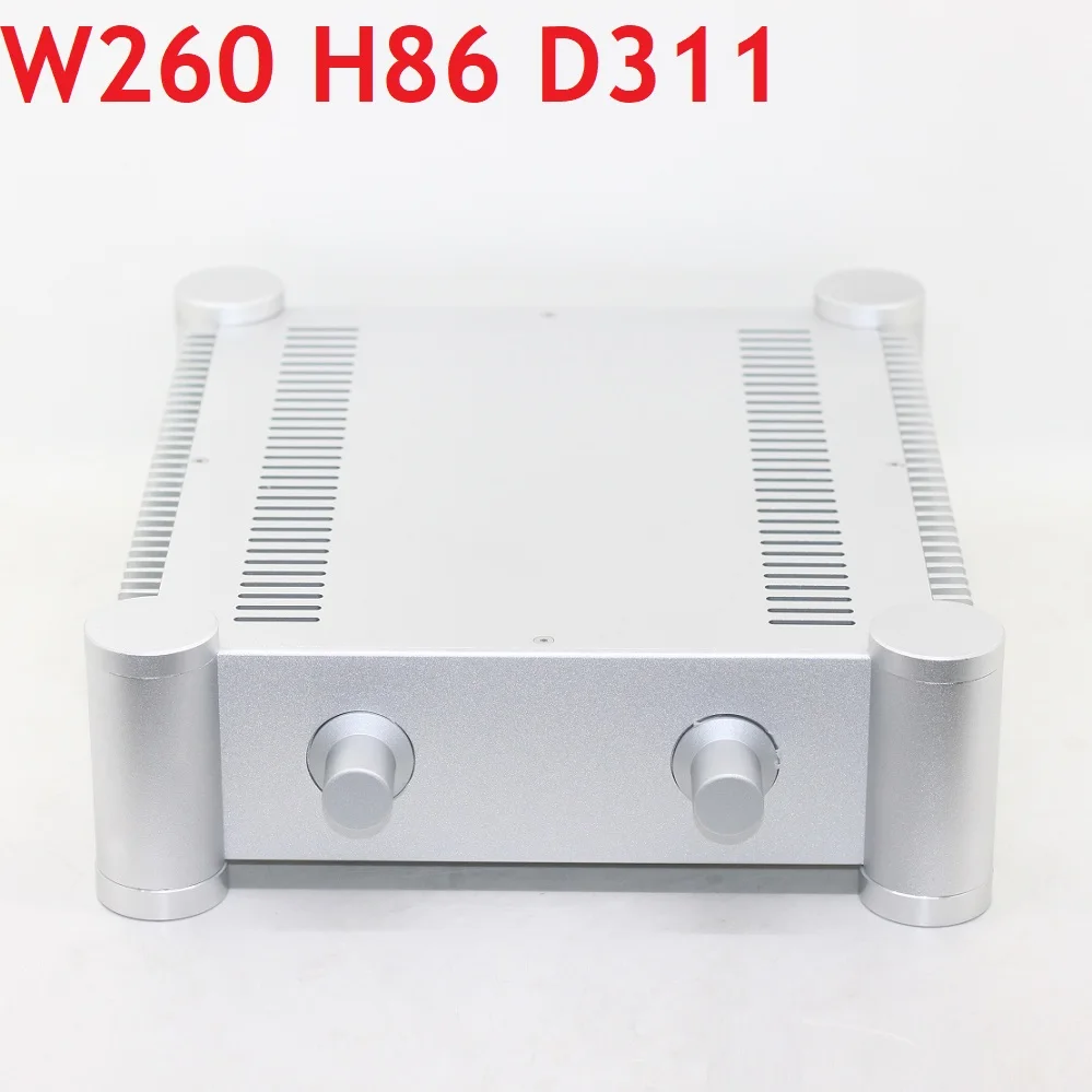 

W260 H86 D311 изогнутый дизайн усилитель мощности шасси DIY DAC двойной контроль DAC декодер корпус задний Hi-End корпус пескоструйная обработка