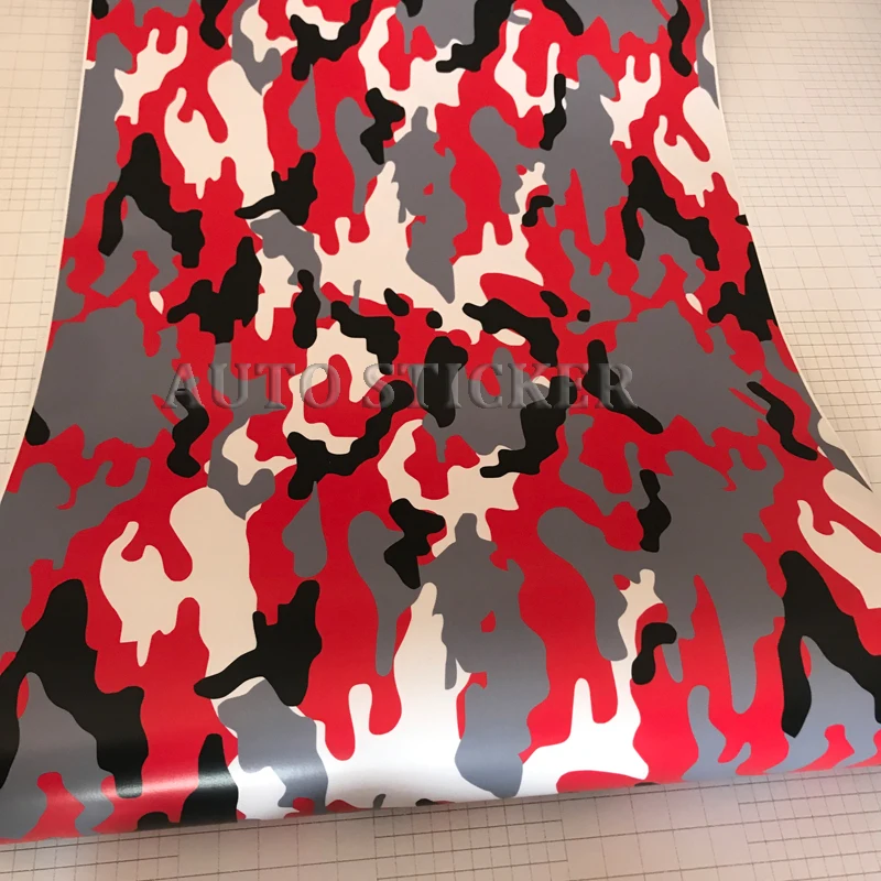 red black white snow camo vinyl car wraps car sticker 4