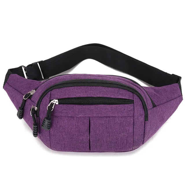 Men Waist Bag Fashion New Packs Purse Casual Large Phone Belt Hip Bag Heuptas Women's Travel Fanny Banana Bags Purple