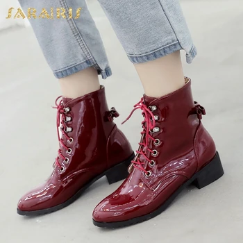 

Sarairis Brand New Square Heels Dropship Large Sizes 43 Autumn Winter Shoes Women Motorcycles Boots