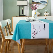 Chinese Style Tablecloth for Table Cloth Waterproof Pvc Tablecloth Rectangular Cloth Tablecloths Oilcloth on Table Coffee Tables