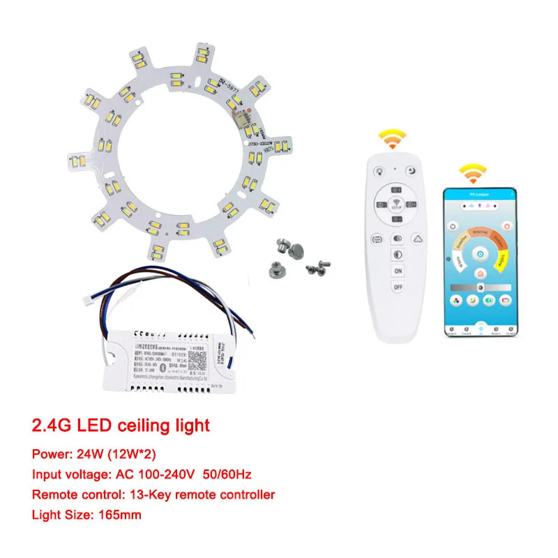 Smart 2.4G led isolation Ceiling chandelier 5730 SMD chip with ceiling Remote Controll led lamp for Dry LED Replacement