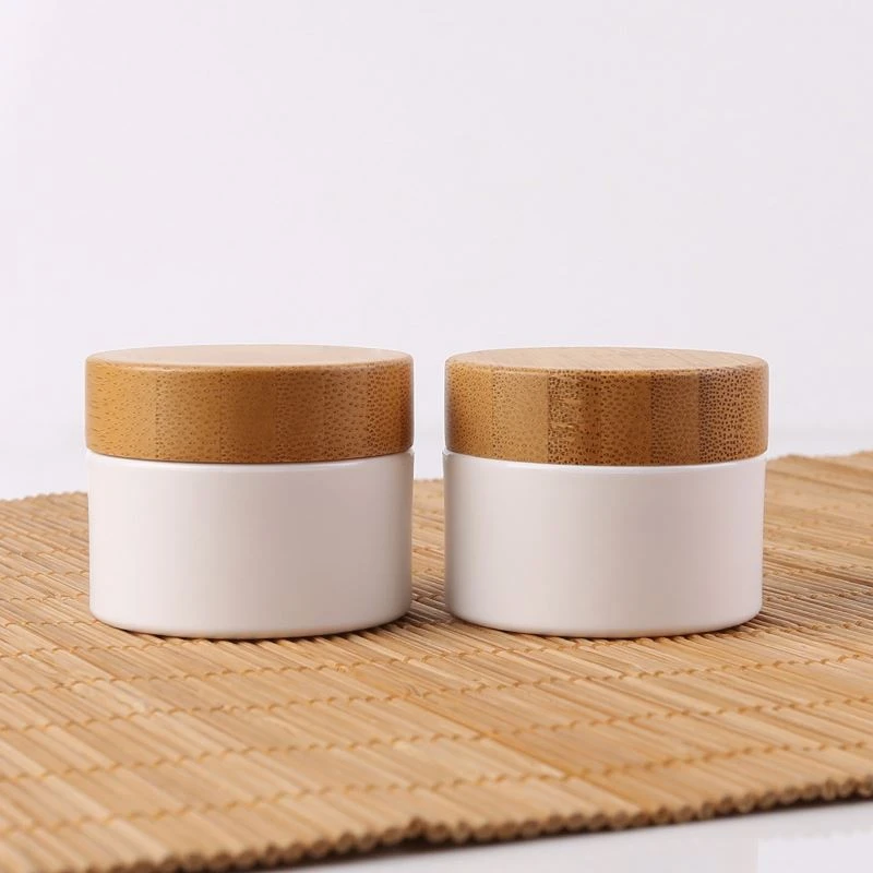 Bamboo Cosmetic Package 30g Plastic Cream Containers With Bamboo Lid White Body Scrub Jar With Wooden Cap For Skin Care Cream Refillable Bottles Aliexpress