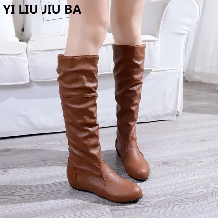 winter snow Boots Sexy Knee High PU 