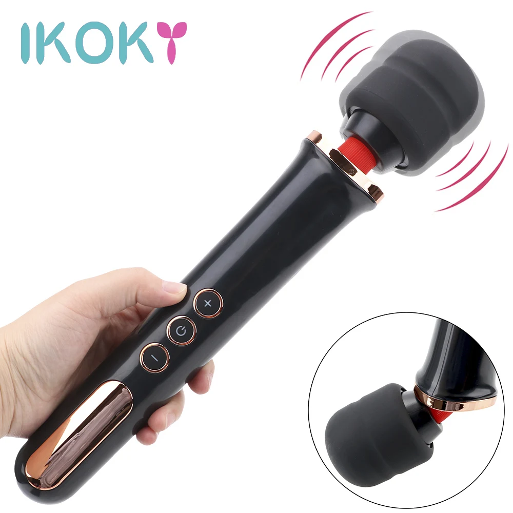 

IKOKY Magic Clit Stimulator Vibrator Sex Toys for Women 10 Frequency AV Stick Wand Body Massager Lesbian Vagina Vibrator