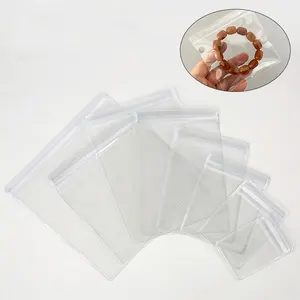 Bolsa de plástico transparente con cierre de cremallera para embalaje de joyería, bolsita de plástico transparente con autosellado, 4x6/6x8cm, 30 Uds.