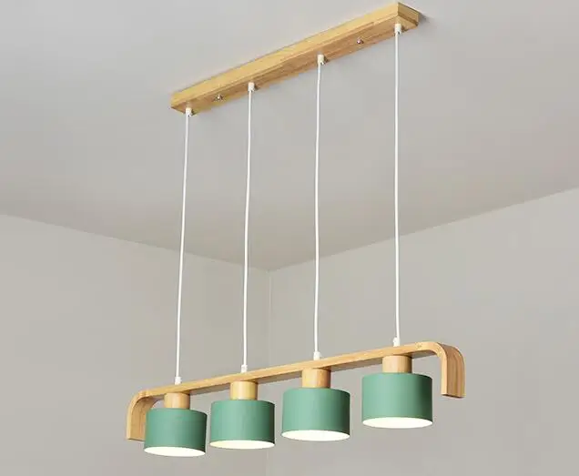 Скандинавская деревянная художественная трехголовая Подвесная лампа для ресторана, креативная личность, Современная твердая древесина, бар, столовая лампа, светодиодная лампа LB12417