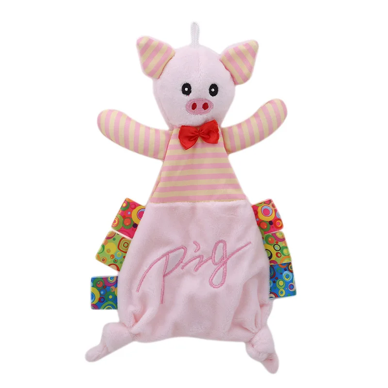 pig Успокаивающее полотенце для новорожденных, детские игрушки, животные, детские погремушки, подарок, мягкое успокаивающее полотенце, развивающие плюшевые игрушки - Цвет: pig