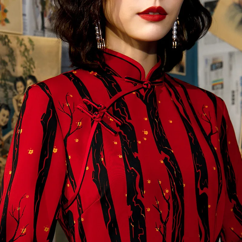 Женское традиционное китайское платье Cheongsam ручной работы с пуговицами, китайское традиционное платье в восточном стиле, Китайский магазин одежды 4XL