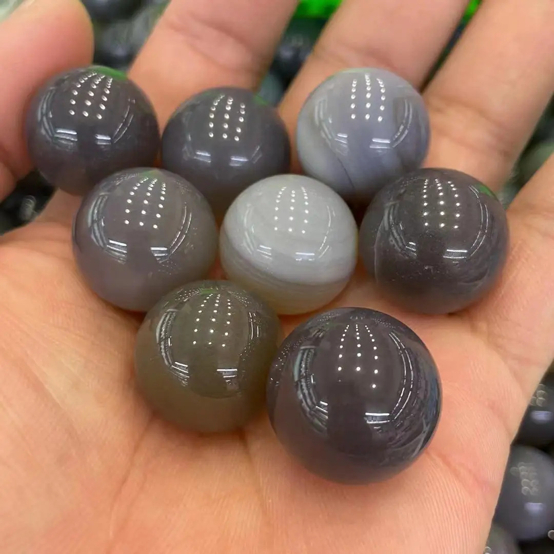 

20mm natural grey agate crystal ball handling crystal ball