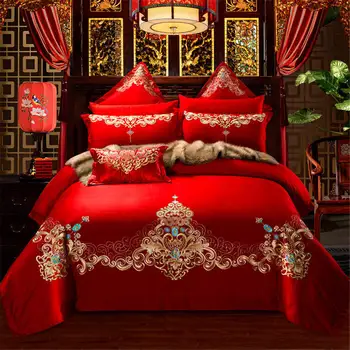 

Hot Sale Bedding Set Luxury Best wishes cotton High Quality Bed Set Cover with pillowcase for wedding of Bedding Set Cover
