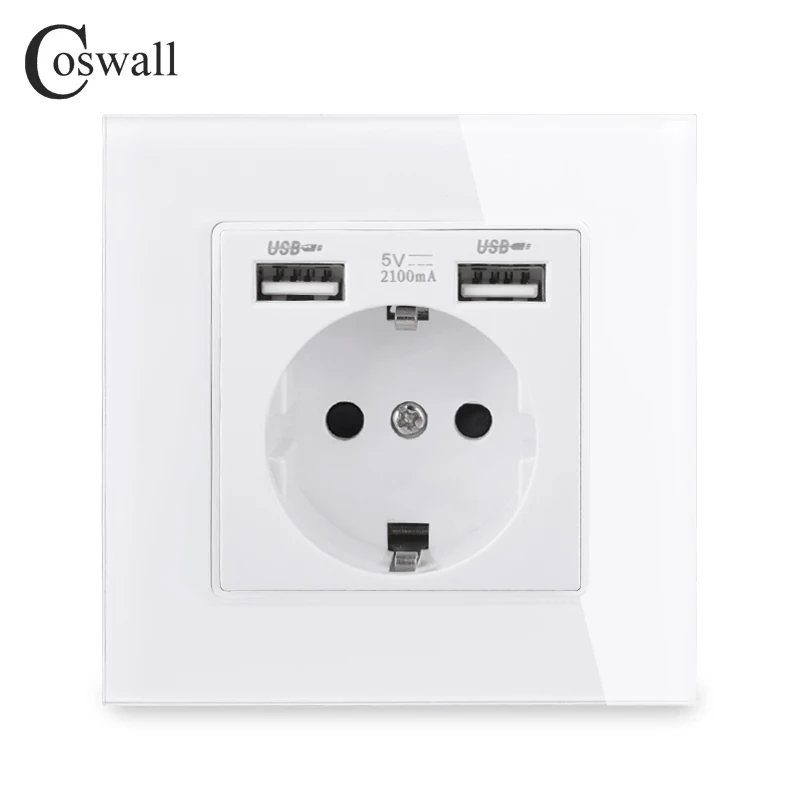 COSWALL-Interruptor de pared R11, conmutador con panel de vidrio