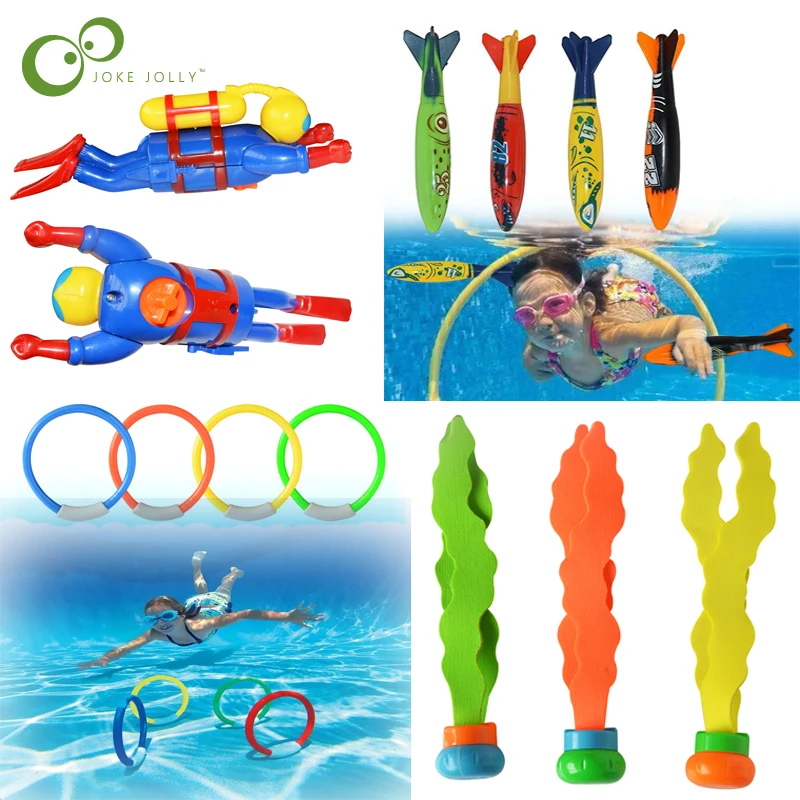 New Diving toy Shark Rocket Throwing Toy Pool Game Seaweed Grass Swimming Summer Beach Sticks Dolphin Toys Children ZXH | Игрушки и