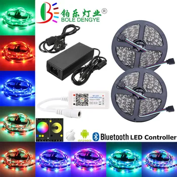

5M Bluetooth LED Strip SMD 5050 Non Waterproof Phone Control Wireless RGB LED Tape Ribbon For Home Party Holiday Decoration