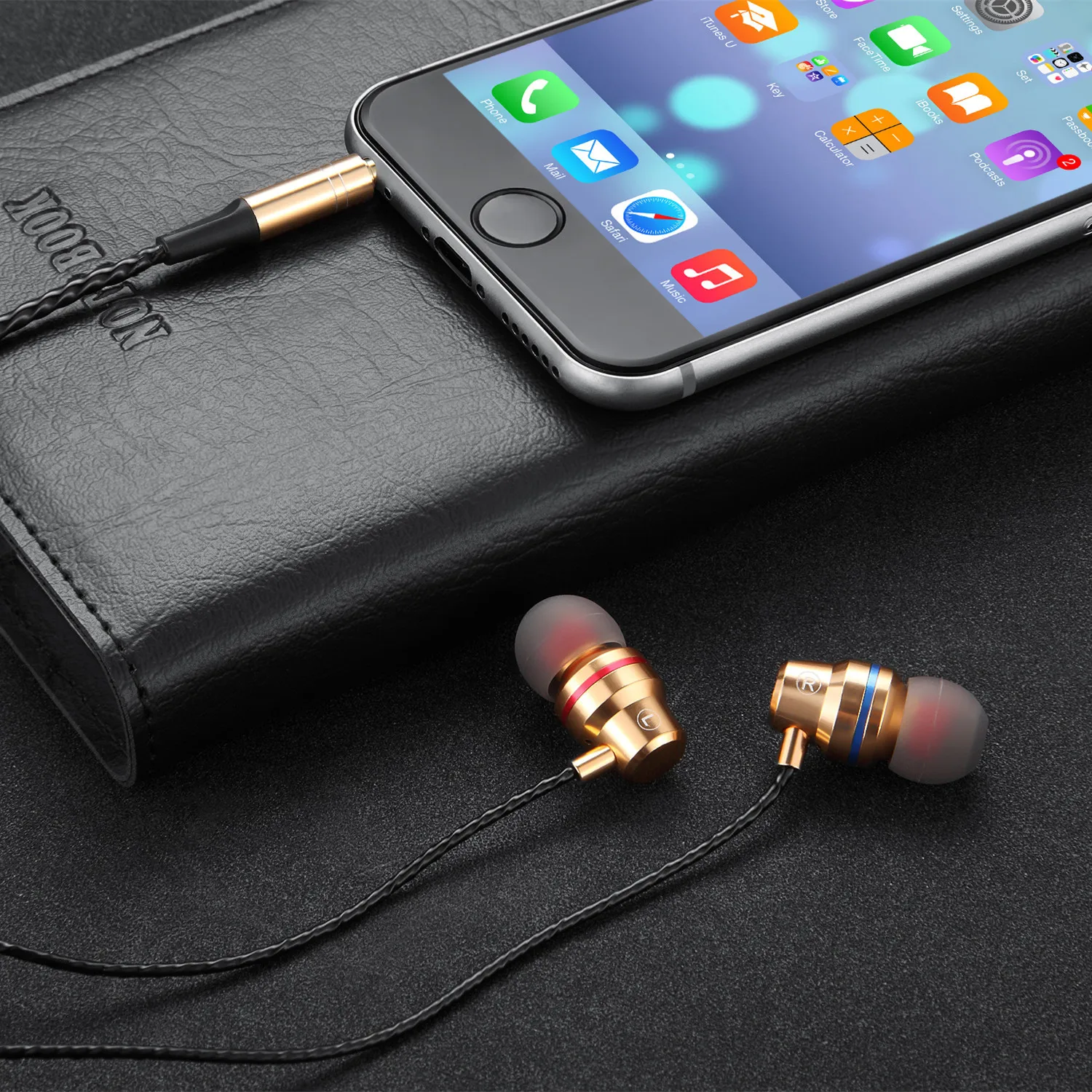 Наушники с металлическим сабвуфером, наушники-вкладыши, проводные наушники 3,5 мм с микрофоном для смартфонов iPhone 11 Xiaomi huawei - Цвет: gold earphone