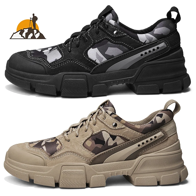 Мужские камуфляжные кроссовки низкие на шнуровке Уличная обувь для походов