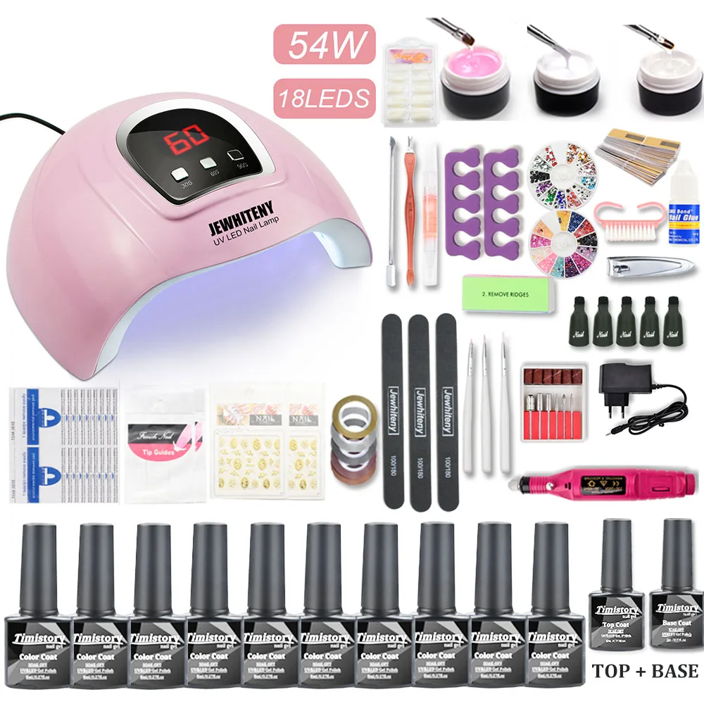 Online Nagel set 120W UV LED LAMPE für Maniküre Gel nagellack Set Kit Gel Lack Elektrische Nagel Bohrer Maniküre sets Nail art Werkzeuge